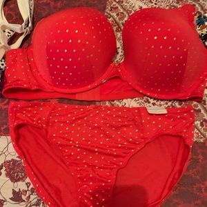 Red bars and panty set